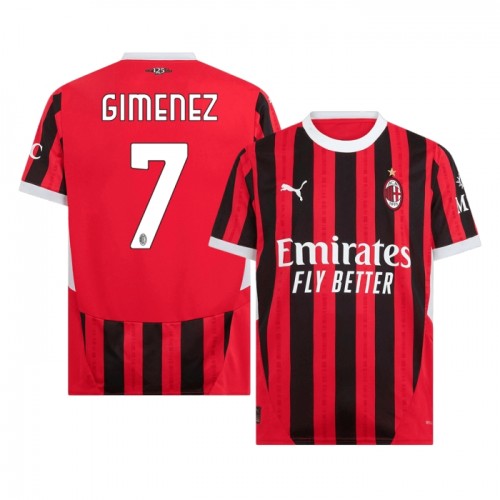 AC Milan Gimenez 7 Fotbollströjor Hemma 2024-25 AC Milan Gimenez 7 Fotbollströjor Hemma 2024-25